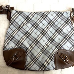 Burberry Plaid Shoulder Bag with Brown Accents